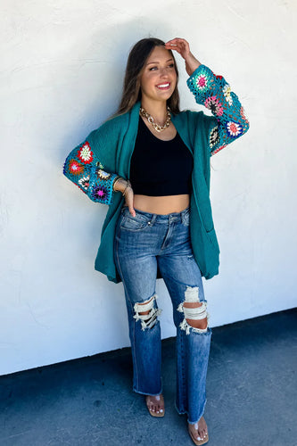 PREORDER- CROCHET SLEEVE CARDIGAN      ** ETA 9/24**