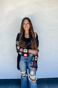 PREORDER- CROCHET SLEEVE CARDIGAN      ** ETA 9/24**