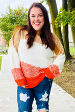 Load image into Gallery viewer, Adorable You Camel &amp; Orange Color Block Sweater
