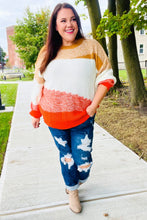 Load image into Gallery viewer, Adorable You Camel &amp; Orange Color Block Sweater