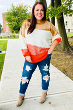 Load image into Gallery viewer, Adorable You Camel &amp; Orange Color Block Sweater