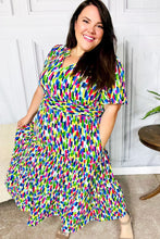 Load image into Gallery viewer, All For You Navy Multicolor Abstract Print Smocked Waist Maxi Dress