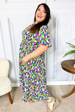 Load image into Gallery viewer, All For You Navy Multicolor Abstract Print Smocked Waist Maxi Dress