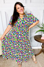 Load image into Gallery viewer, All For You Navy Multicolor Abstract Print Smocked Waist Maxi Dress