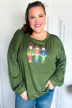 Load image into Gallery viewer, Be Merry Forest Green Nutcracker Sequin Hacci Top