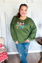 Load image into Gallery viewer, Be Merry Forest Green Nutcracker Sequin Hacci Top