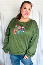 Load image into Gallery viewer, Be Merry Forest Green Nutcracker Sequin Hacci Top