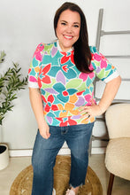 Load image into Gallery viewer, Spring Vibes Multicolor floral Rib Back Bow Tie Detail Top