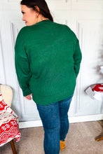 Load image into Gallery viewer, Be Merry Hunter Green Pop Up Sweater
