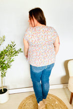 Load image into Gallery viewer, Be Charming Sky Blue Floral Print Elastic Neck Ribbon Tie Top