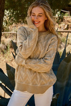 Load image into Gallery viewer, The Hazy Herringbone Taupe Cozy Sweater