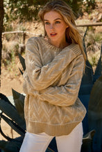 Load image into Gallery viewer, The Hazy Herringbone Taupe Cozy Sweater