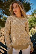 Load image into Gallery viewer, The Hazy Herringbone Taupe Cozy Sweater