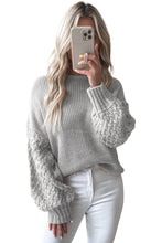 Load image into Gallery viewer, Parchment Cable Knit Sleeve Drop Shoulder Sweater
