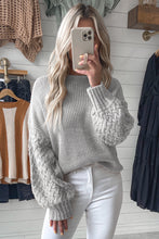 Load image into Gallery viewer, Parchment Cable Knit Sleeve Drop Shoulder Sweater