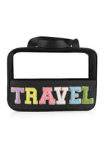 Load image into Gallery viewer, Mint Green TRAVEL Chenille Letter Clear PVC Makeup Bag
