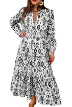 Load image into Gallery viewer, Black Western Abstract Geometric Printed Maxi Dress