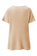 Load image into Gallery viewer, Apricot Short Sleeve Side Slit Oversized Sweater