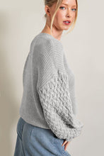 Load image into Gallery viewer, Parchment Cable Knit Sleeve Drop Shoulder Sweater