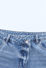 Load image into Gallery viewer, High Rise Crossover Waist Denim Shorts