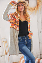 Load image into Gallery viewer, Aztec &amp; Grey Hacci Color Block Pocketed Cardigan