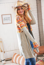 Load image into Gallery viewer, Aztec &amp; Grey Hacci Color Block Pocketed Cardigan