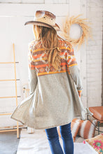 Load image into Gallery viewer, Aztec &amp; Grey Hacci Color Block Pocketed Cardigan