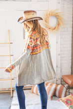 Load image into Gallery viewer, Aztec &amp; Grey Hacci Color Block Pocketed Cardigan