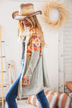 Load image into Gallery viewer, Aztec &amp; Grey Hacci Color Block Pocketed Cardigan