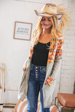 Load image into Gallery viewer, Aztec &amp; Grey Hacci Color Block Pocketed Cardigan