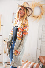 Load image into Gallery viewer, Aztec &amp; Grey Hacci Color Block Pocketed Cardigan