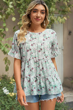 Load image into Gallery viewer, Floral Round Neck Short Sleeve Shirt