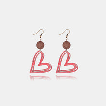 Load image into Gallery viewer, Cutout Heart Shape Wood Earrings