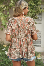 Load image into Gallery viewer, Floral Round Neck Short Sleeve Shirt