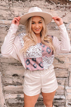 Load image into Gallery viewer, Leopard Exposed Seam Long Sleeve Top