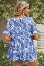 Load image into Gallery viewer, Floral Round Neck Short Sleeve Shirt
