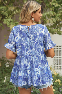 Floral Round Neck Short Sleeve Shirt