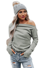Load image into Gallery viewer, Asymmetric Off-shoulder Long Sleeve Knit Top