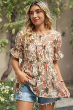 Load image into Gallery viewer, Floral Round Neck Short Sleeve Shirt