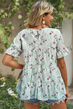 Load image into Gallery viewer, Floral Round Neck Short Sleeve Shirt
