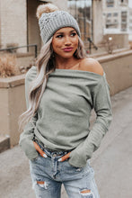 Load image into Gallery viewer, Asymmetric Off-shoulder Long Sleeve Knit Top