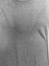 Load image into Gallery viewer, Slit Waffle-Knit Round Neck Long Sleeve T-Shirt