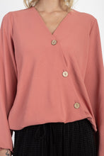 Load image into Gallery viewer, Asymmetrical Button Front Top