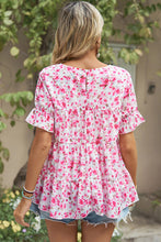 Load image into Gallery viewer, Floral Round Neck Short Sleeve Shirt