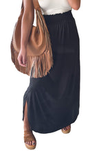 Load image into Gallery viewer, Smocked High Waist Maxi Skirt with Slit