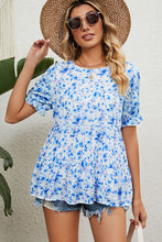 Load image into Gallery viewer, Floral Round Neck Short Sleeve Shirt