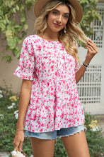 Load image into Gallery viewer, Floral Round Neck Short Sleeve Shirt