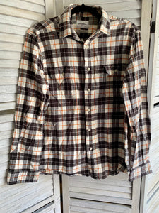 Goodfellow Orange Plaid Flannel Shirt