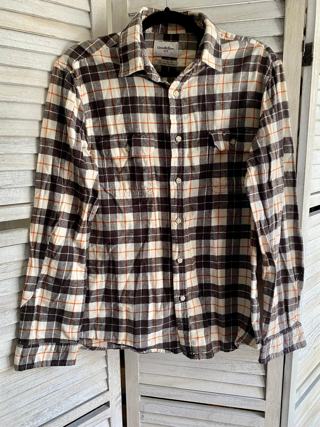 Goodfellow Orange Plaid Flannel Shirt