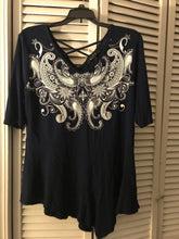 Load image into Gallery viewer, BLEU Brand Navy Criss Cross- Small